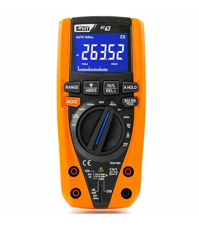 HT Instruments HT63 [HR000001] TRMS / AC+DC Digital Multimeter with Colour LCD Display