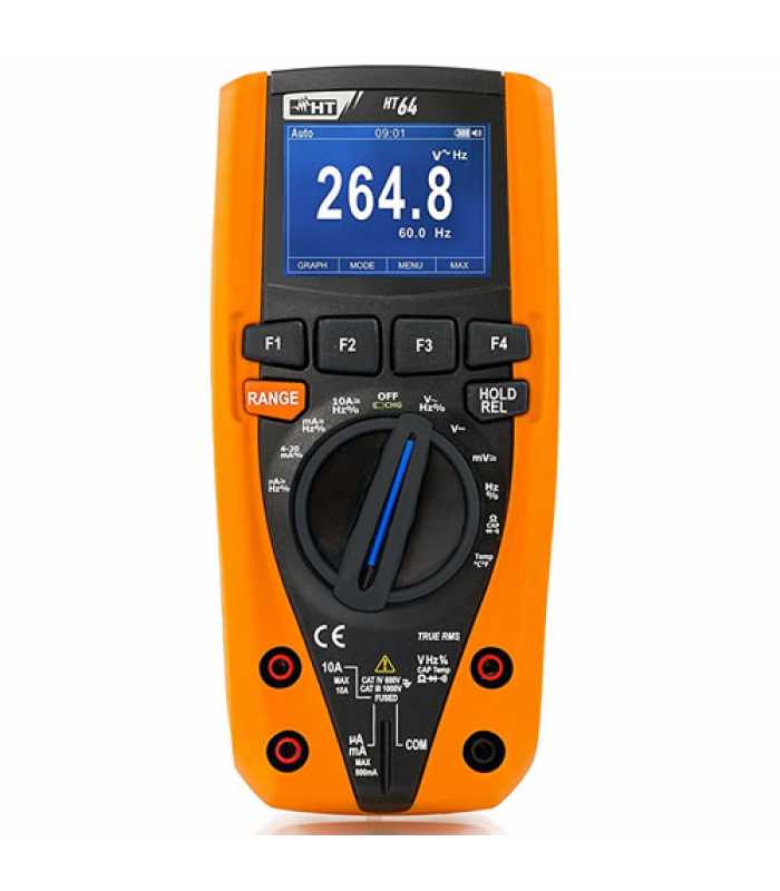 HT Instruments HT64 [HR000003] TRMS / AC+DC Digital Multimeter with Colour LCD Display