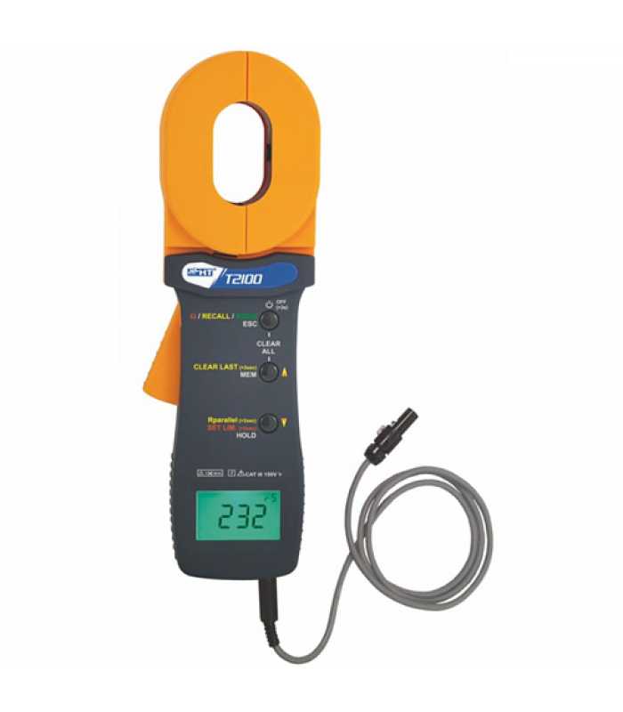 HT Instruments T2100 [HP002100] Earth Ground Clamp Meter with RS23