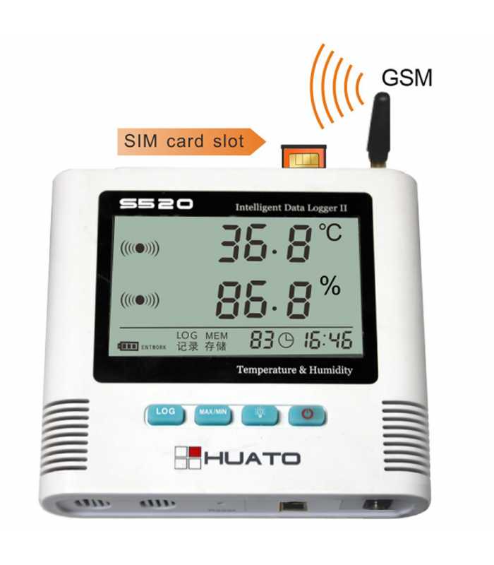 HUATO S500 Series [S520-TH] Humidity Temperature Data Memory w/ Printing Real Time Function