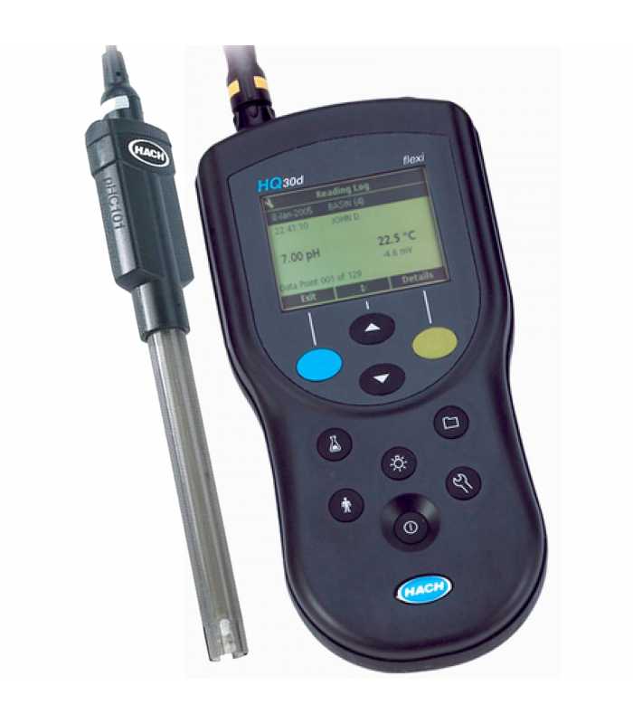 Hach HQ30D [HQ30D53103000] Portable pH-Meter with Gel pH Electrode, 3 m Cable