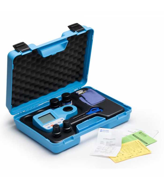 HANNA Instruments HI96101C Bromine, Chlorine, Cyanuric Acid, Iodide, Iron, and pH Portable Photometer Kit