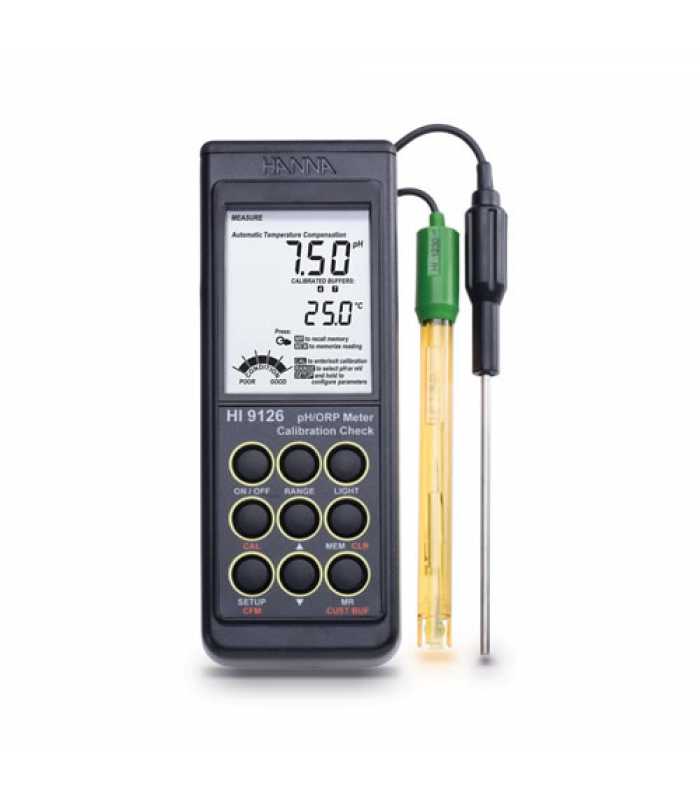 HANNA Instruments HI-9126 [HI9126] Waterproof Portable pH / mV Meter with CAL Check