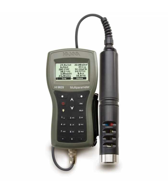 HANNA Instruments HI-9829 [HI9829-00102] Multiparameter PH / ISE / EC / DO No Turbidity, No GPS, with 10m Cable