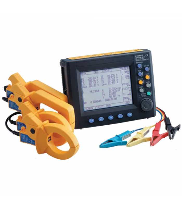 Hioki 3169 [3169-21-01/500] Power Quality Analyzer Kit with D/A Output & Three 500 AAC Clamp on Sensors