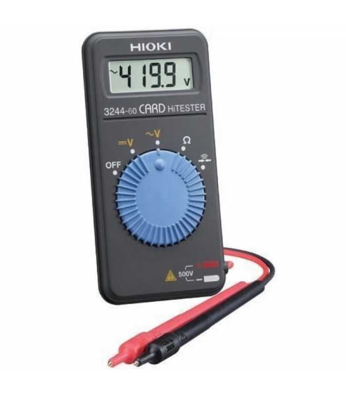 Hioki 3244-60 [3244-60] Card Style Pocket Digital Multimeter, 500V AC/DC with Resistance and Continuity