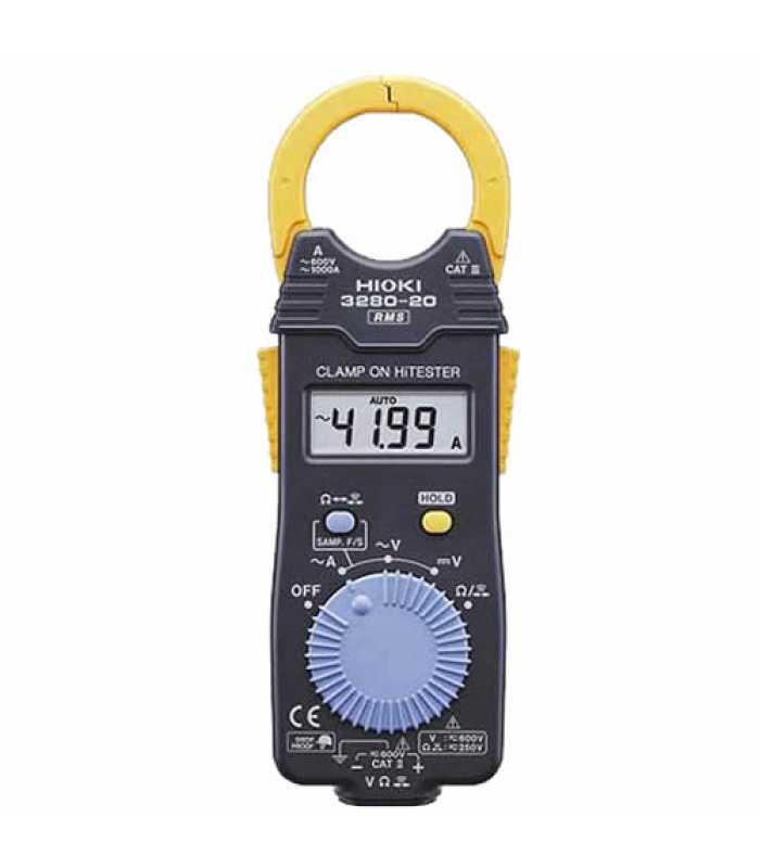 Hioki 3280-20F True-RMS AC Clamp Meter, 600V/1000A with Resistance and Continuity