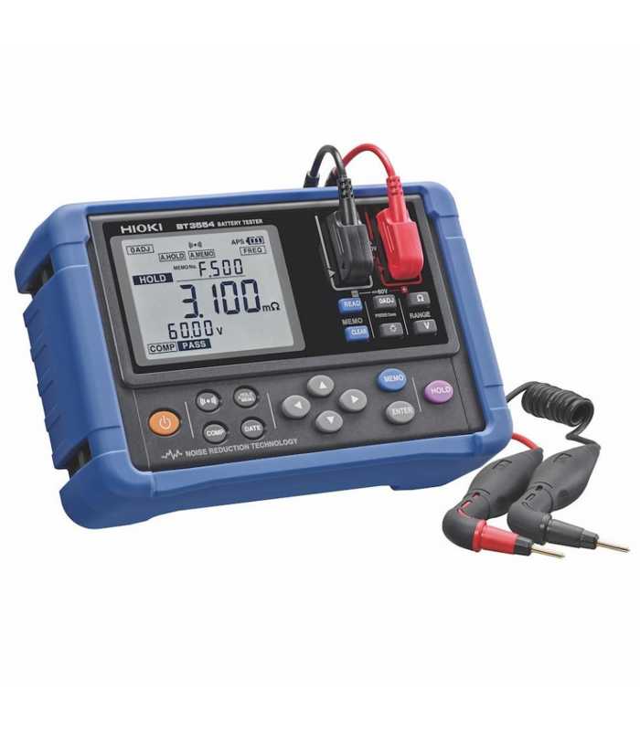 Hioki BT3554 [BT3554-10] Portable Battery Tester with L2020 Pin Type Lead (Bluetooth not installed)