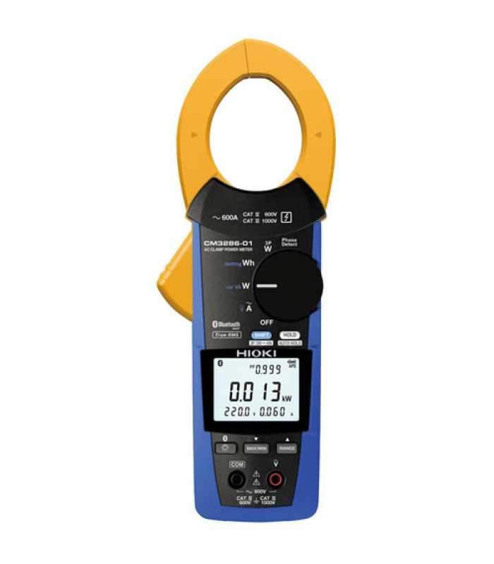 Hioki CM328601 [CM3286-01] 600V/600A AC Handheld Clamp On Power Meter with Built in Bluetooth