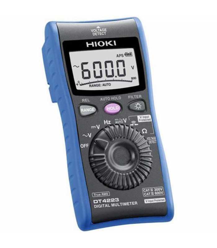 Hioki DT4200 [DT4223] True-RMS Pocket Digital Multimeter, 600V AC/DC with False Trip Prevention & Resistance