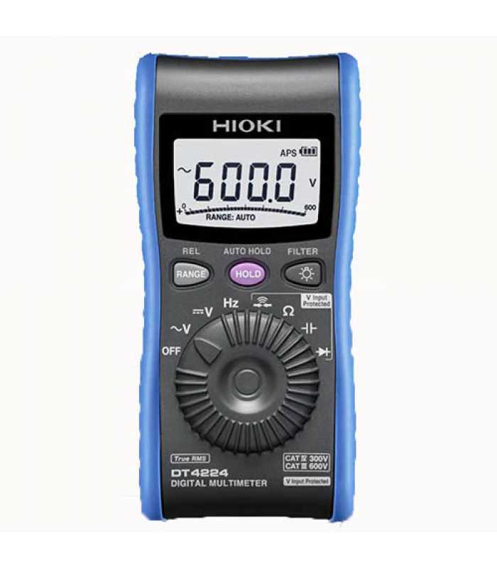 Hioki DT4200 [DT4224] TRMS Pocket Digital Multimeter, 600V AC/DC with False Trip Prevention & C/R Measurement