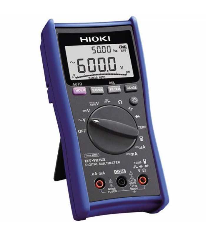 Hioki DT4200 [DT4253] True-RMS Digital Multimeter, 1000V AC/DC with Temperature, Capacitance, and Frequency