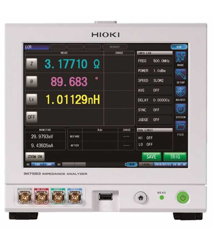 Hioki IM7580 [IM7583-02] Measurement Frequency Impedance Analyzer, 1MHz to 600MHz w/ 2m Connection Cable