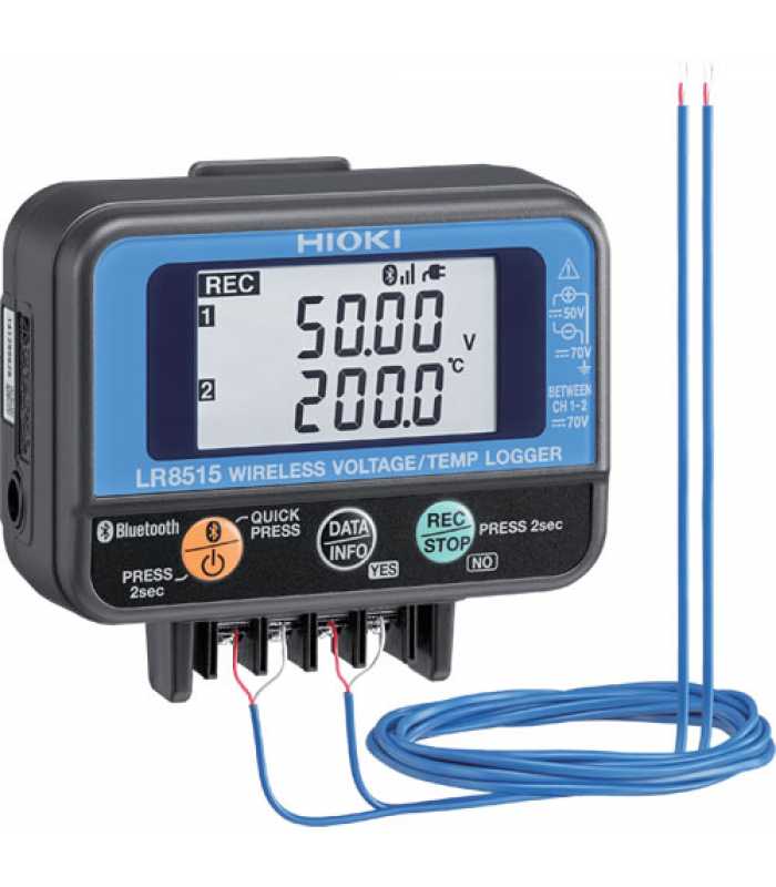 Hioki LR8515 Bluetooth 2-Channel Voltage/Temperature Logger