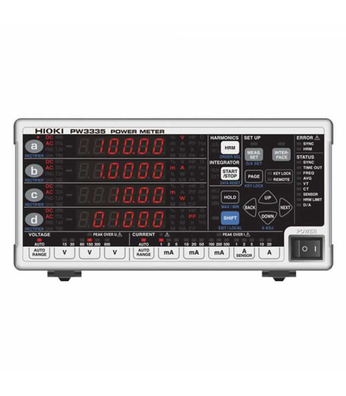Hioki PW3335 [PW3335-03] DC, Single and 3-Phase Precision Power Meter with LAN, RS-232C and External Sensor