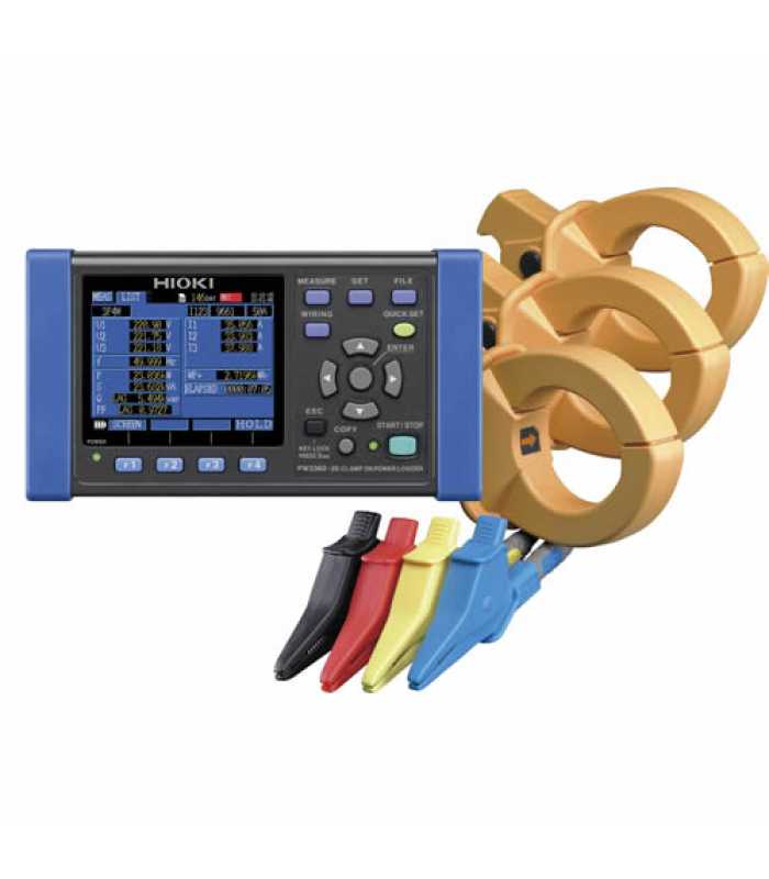 Hioki PW3360 [PW3360-21-01/1000] Clamp-on Power Logger Kit (1000 A) with Harmonic Analysis and CT9669 Clamps