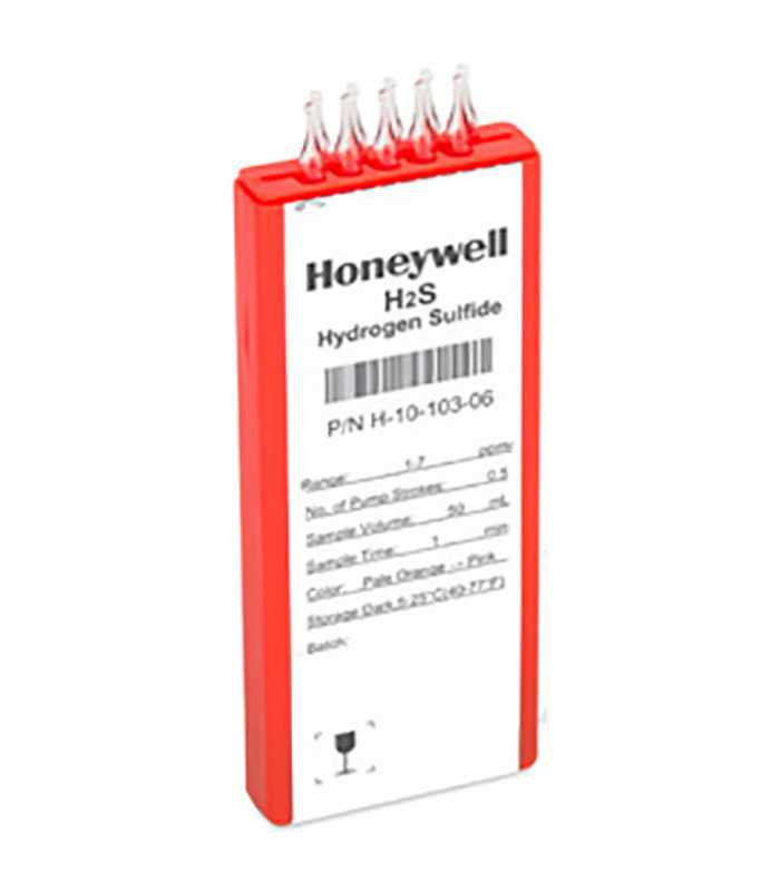 Honeywell H-10-103-06 Hydrogen Sulfide (H2S), 1 - 7 ppmv Tubes (10/Box)