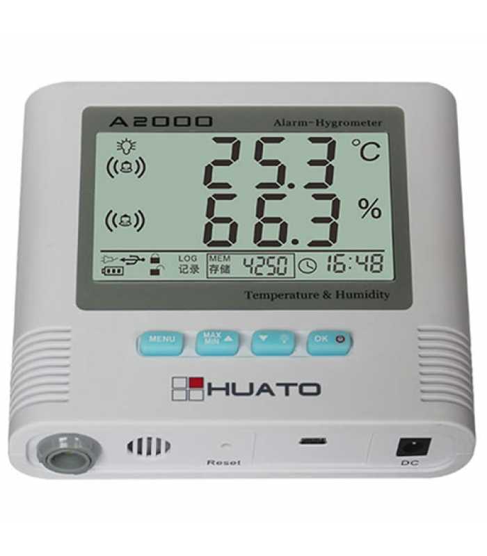HUATO A2000 Series [A2000-TH] Sound & Light Alarm Hygro-thermometer with Internal sensor