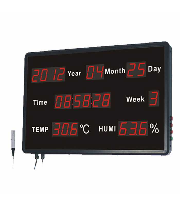 HUATO HE218B [HE218B] Large LED Display Thermometer Hygrometer Long Distance Visual Thermometer Hygrometer with Date