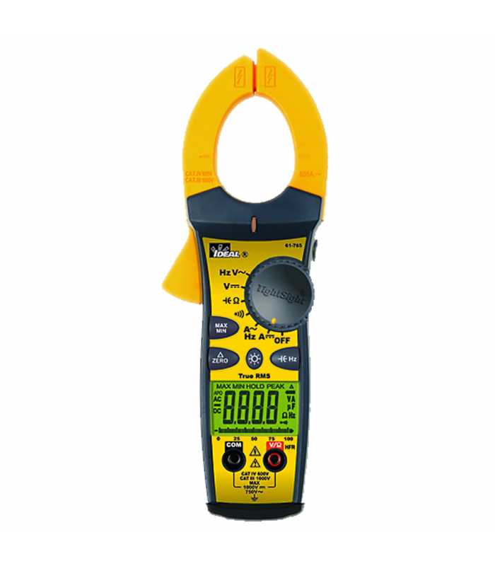 IDEAL Electrical 61765 [61-765] 660A AC/DC True-RMS Clamp Meter with Tightsight Display