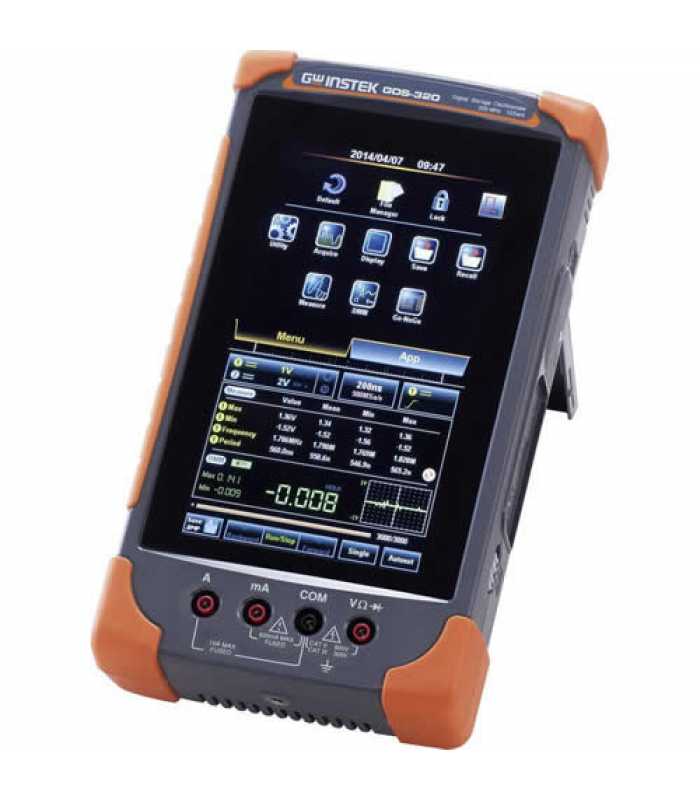 Instek GDS-300 Series [GDS-307] 70 MHz, 2-Channel, 1 GSa/s, Handheld Digital Storage Oscilloscope with Temp. Measurement