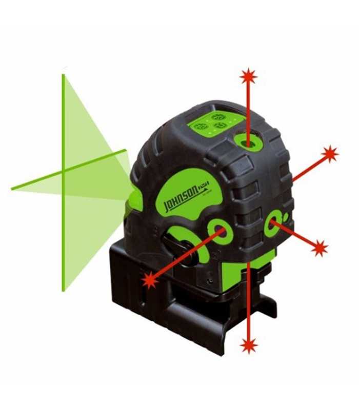 Johnson Level 406688 [40-6688] Green Cross-Line and Red 5-Dot Combination Self-Leveling Laser