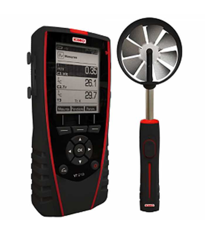 KIMO VT210 [VT210L] Thermo-Hygrometer / Anemometer w/ Ø100 mm Vane Probe (SH 100)
