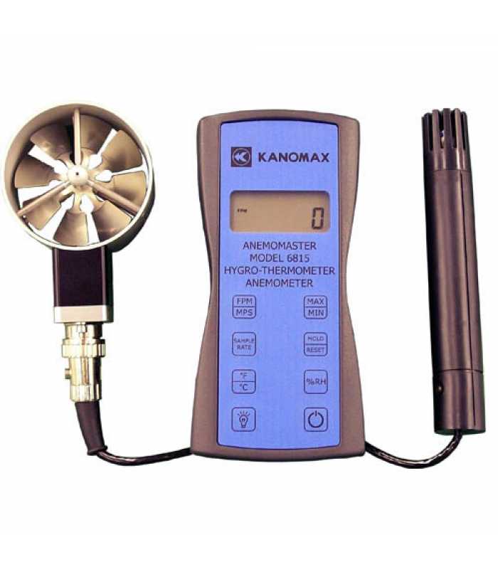 Kanomax 6800 [6815-S] Anemomaster AP Velocity/Temperature and Humidity Rotating Vane Anemometer with LCD Display