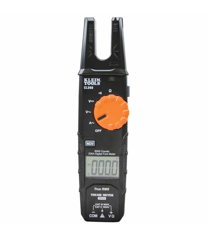 Klein Tools CL-360 [CL360] 200A AC True-RMS Open Jaw Fork Meter