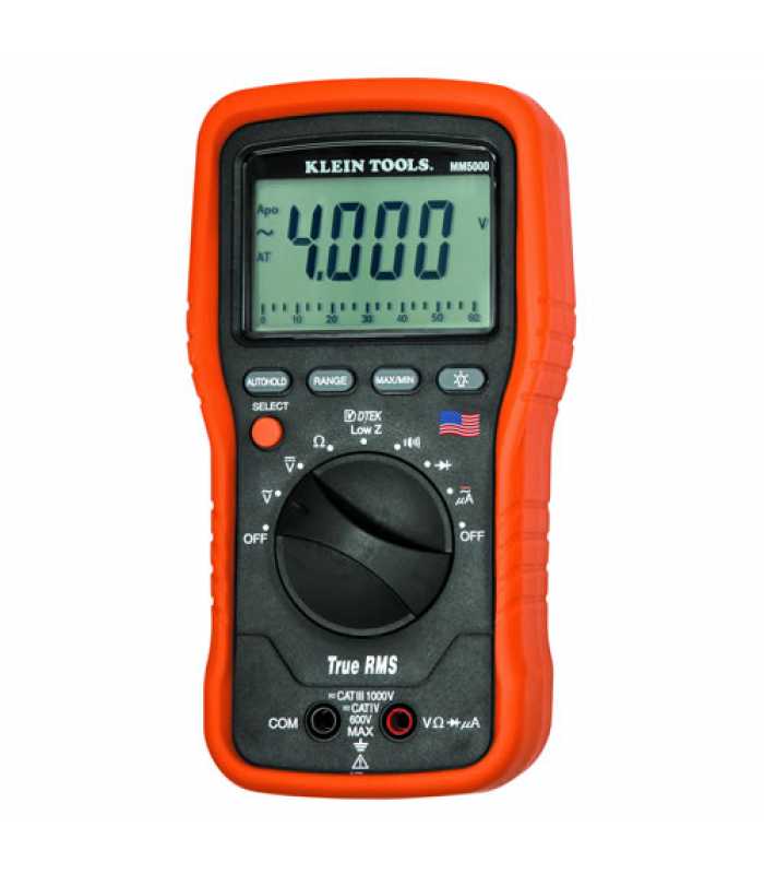Klein Tools MM5000N Electricians TRMS Multimeter with NIST Certification
