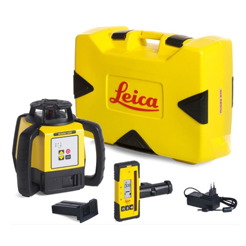 Leica Rugby 620 [6011151] Rotary Laser Level with Rod Eye 120 and Rechargeable Battery Pack