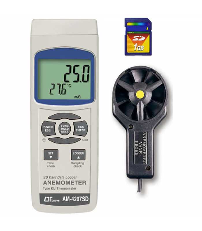 Lutron AM4207SD [AM-4207SD] Anemometer SD Card Real Time Data Recorder