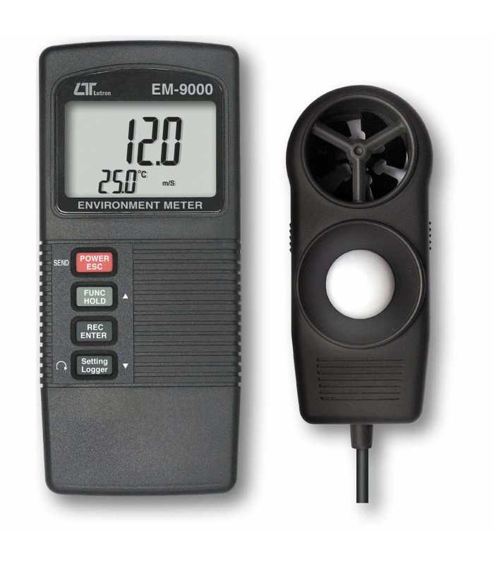 Lutron EM 9000 [EM900] ENVIRONMENT METER, + Humidity, Anemometer, Light, Type K/J