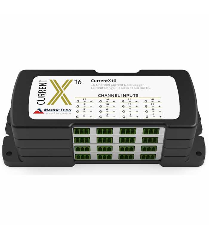 Madgetech CurrentX16-160mA [902198-00] 16-Channel Low-Level DC Current Data Logger with 160mA Range