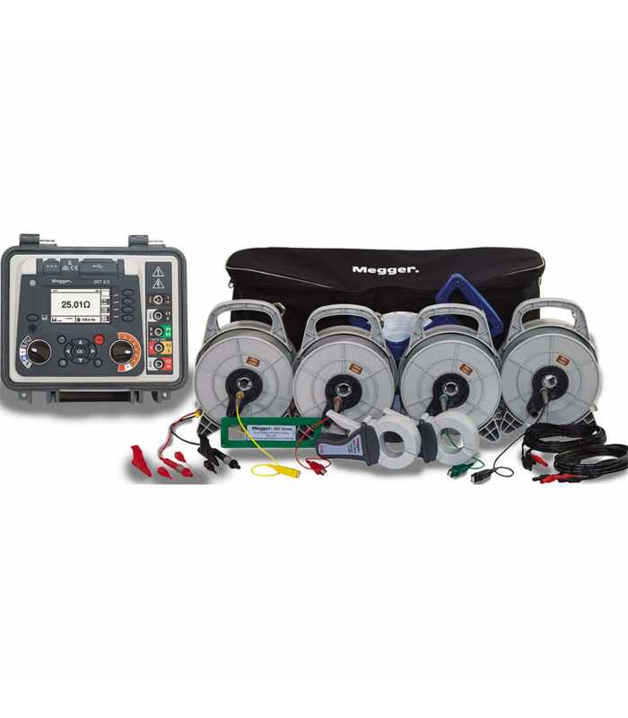 Megger DET2/3 100M KIT [1008-989] High Performance Digital Ground Tester with 330 ft (100 m) Test Lead Kit