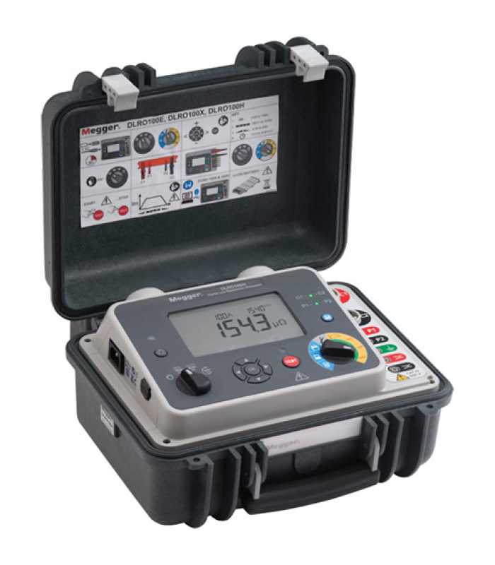 Megger DLRO100X [1004-899] Portable Micro-Ohmmeter Advanced kit 100A w/ Data Logging & AC Operated