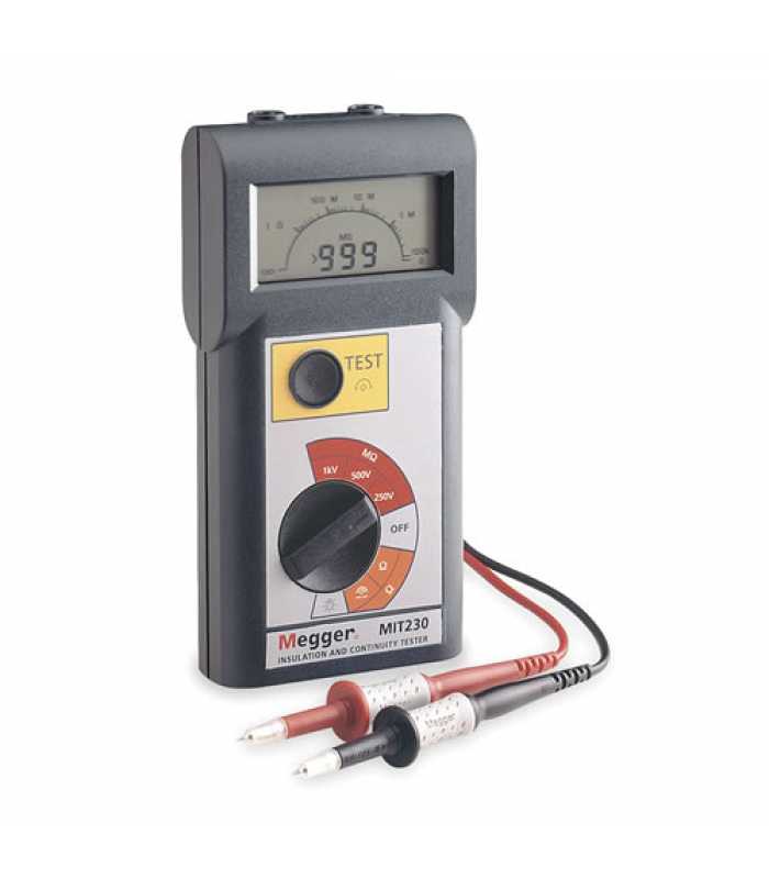 Megger MIT230-EN 250, 500 and 1000 VDC Insulation/Continuity Tester