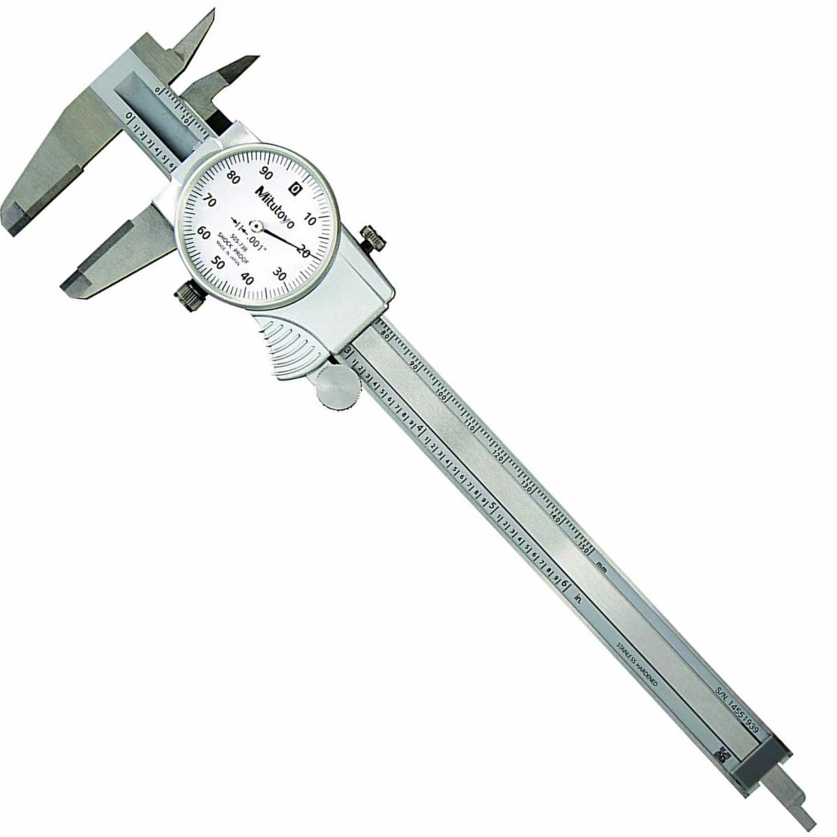 Mitutoyo 505 Series [505-738] Dial Caliper withCarbide-Tipped Jaws OD ...