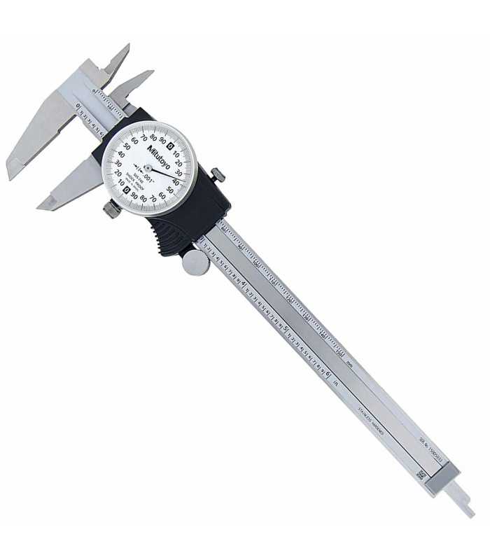 Mitutoyo 505 Series [505-744] Dial Caliper with Carbide-Tipped Jaws OD 0-6in
