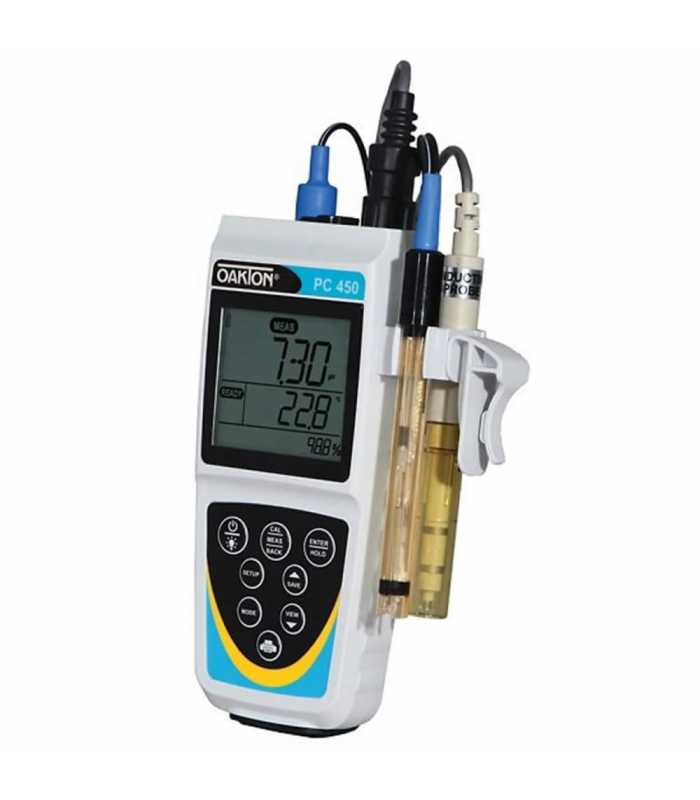OAKTON PC 450 [WD-35630-13] Portable pH / mV / Conductivity / TDS / Salinity / Temperature Meter w/ Separate Probes and Calibration