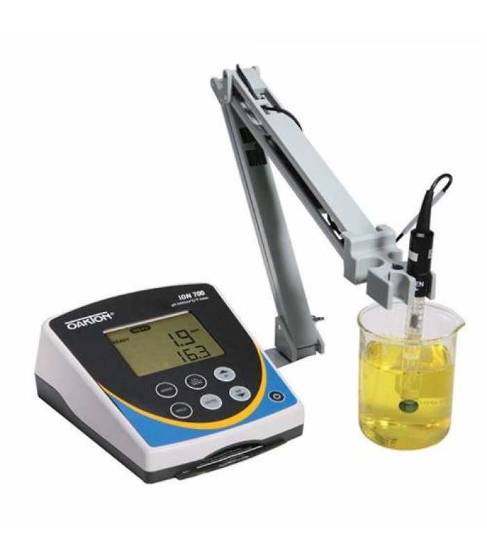 OAKTON Ion 700 [WD-35419-20] pH /mV / Ion / Temperature Benchtop Meter w/ DJ pH Electrode, ATC Probe and Stand