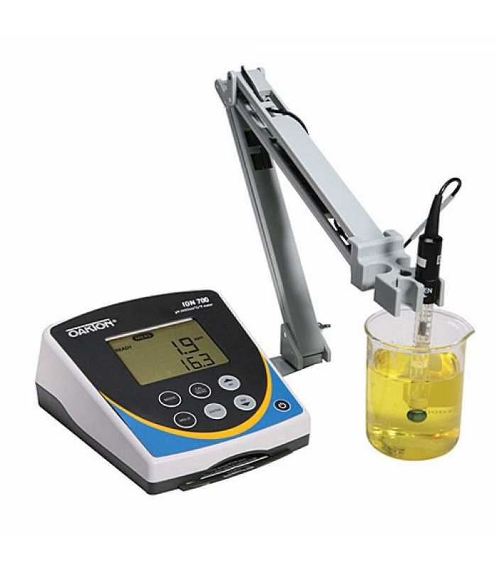OAKTON Ion 700 [WD-35419-23] pH /mV / Ion / Temperature Benchtop Meter w/ SJ pH Electrode, ATC Probe and Stand