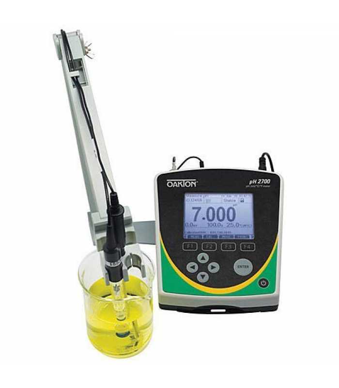 OAKTON PH 2700 [WD-35420-20] pH / Temperature Benchtop Meter with Electrode, ATC Probe, Stand and Software