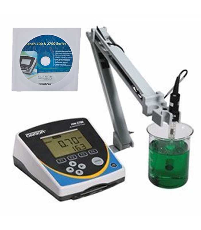OAKTON ION 2700 [WD-35421-01] pH/Ion/mV/Temperature Benchtop Meter with pH Electrode, Software, Stand & NIST