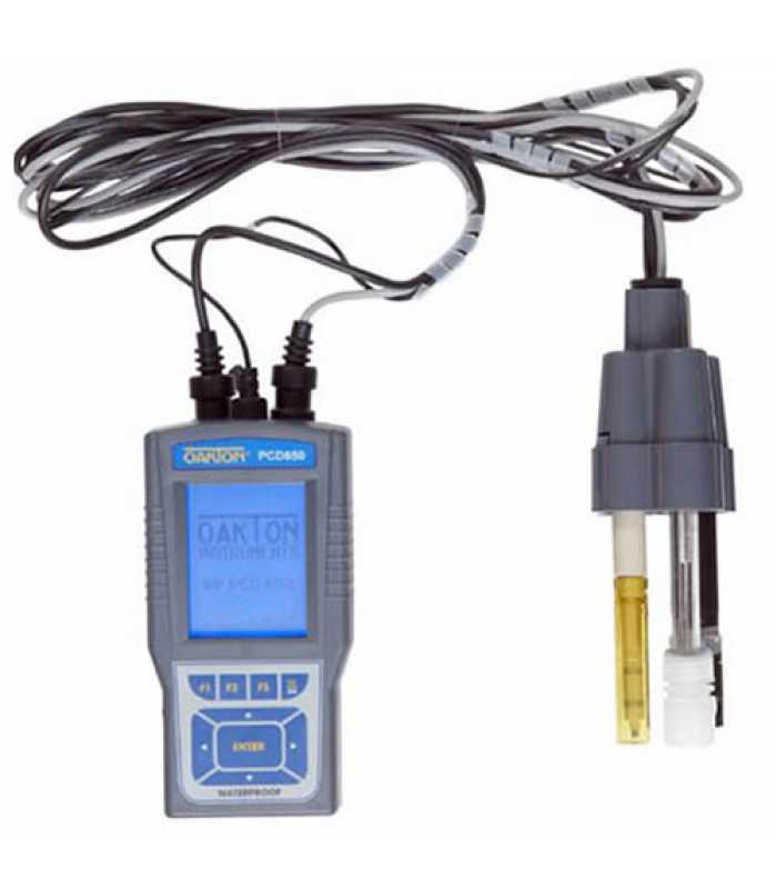 OAKTON PCD 650 [WD-35434-01] Portable Waterproof pH / mV / Ion / Conductivity / TDS / Salinity / DO / Temp. Meter w/ Probe and NIST [DISCONTINUED SEE WD-35434-00]