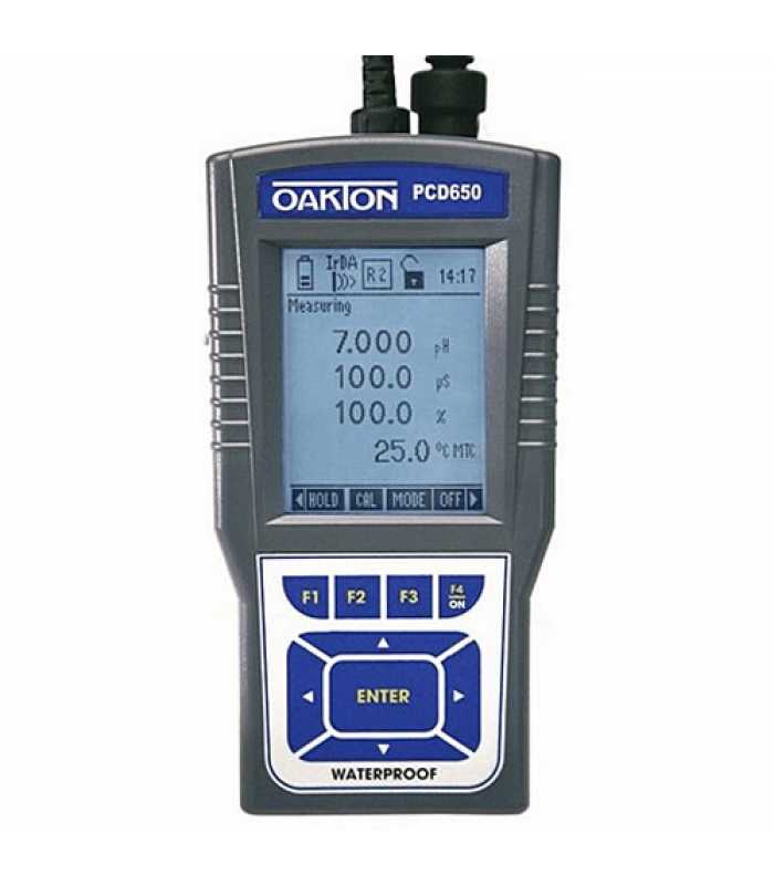 OAKTON PCD 650 [WD-35434-03] Portable Waterproof pH / mV / Ion / Conductivity / TDS / Salinity / DO / Temp. Meter w/ NIST Certificate Calibration