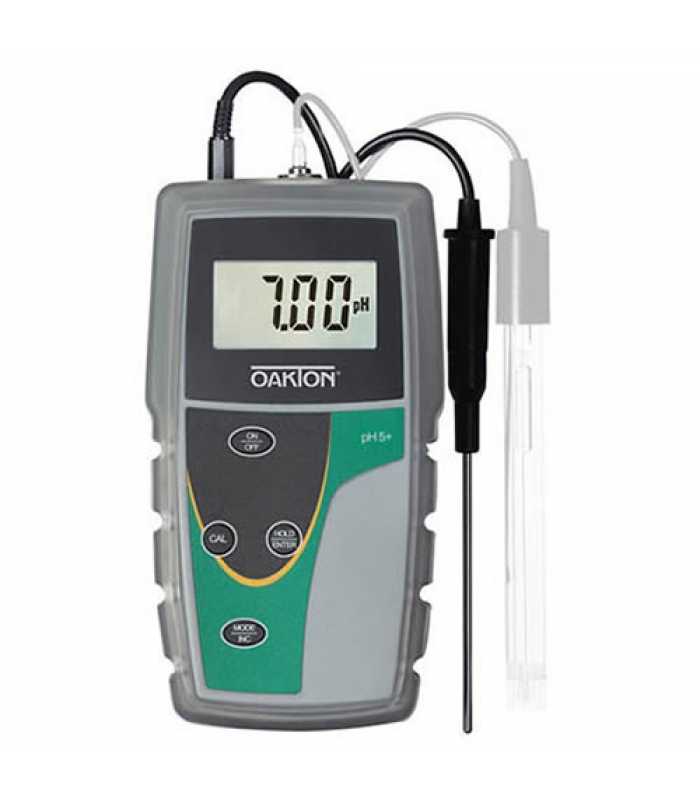 OAKTON pH 6+ [WD-35613-20] pH / mV / Temperature Meter w/ ATC Probe, Rubber Boot, and Batteries