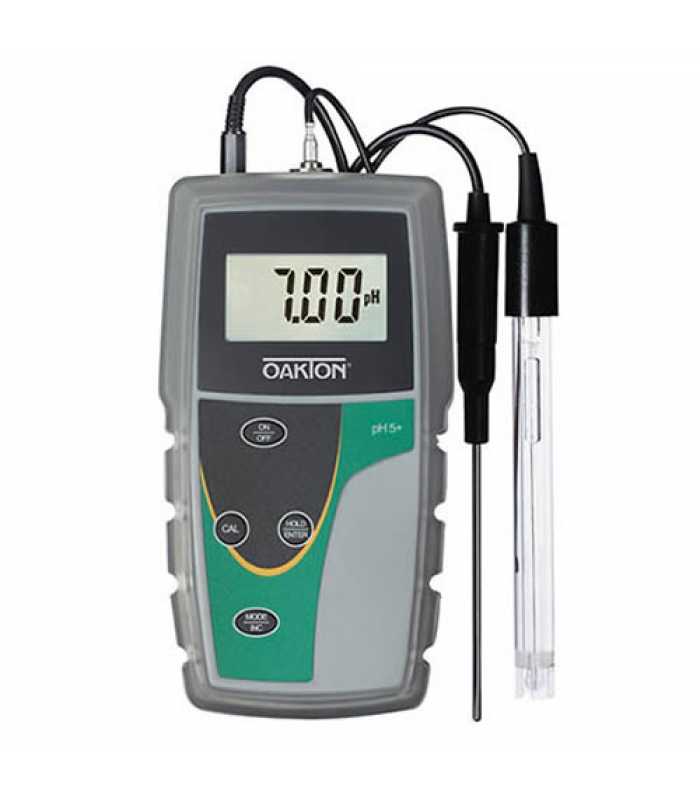 OAKTON pH 5+ [WD-35613-53] pH/Temperature Meter w/ Probe & NIST-Traceable Calibration