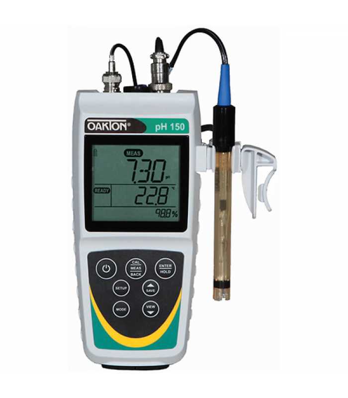 OAKTON pH 150 [WD-35614-33] pH / mV / Temperature Meter w/ Probe and NIST Certificate Calibration