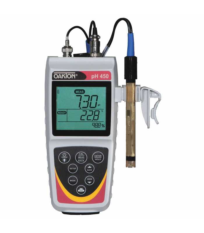 OAKTON pH 450 [WD-35618-33] Portable pH / mV /Ion / Temperature Meter w/ Probe and NIST Certificate Calibration